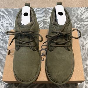 UGG Neumel Olive Green Suede Ankle Boots, Size 10, Worn Once, Box, No Trade
